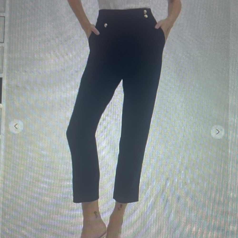 NWOT Veronica Beard Navy/Gold Renzo Pants sz 2 - Picture 7 of 8